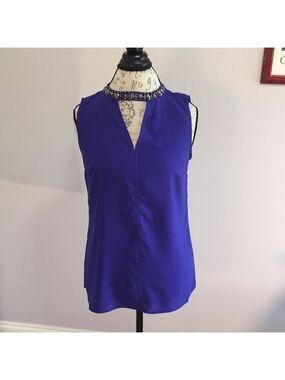 NWOT Mark Zunino Purple Embellished Top S